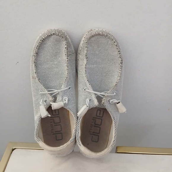 Stone White Hey Dude Mesh Upper Slip-On Style Sneakers Size 8. - Picture 5 of 9